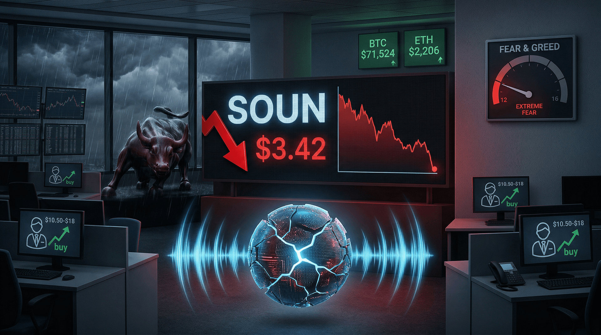 AI Stock SoundHound Hits $3.42 All-Time Low; Analysts Eye 200% Upside