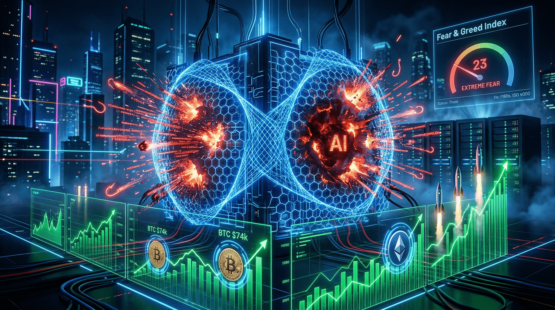 AI Cyber Defense Cuts Fintech False Positives 40% as Fear Index Hits 23